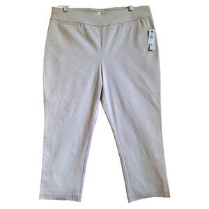 NWT TALBOTS Womens' Pull-On Cropped Slimming Khaki Pants Size 14 Petite